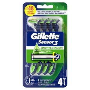 2 Pack Gillette Sensor3 Sensitive Men's Disposable Razors With 96 Shaves